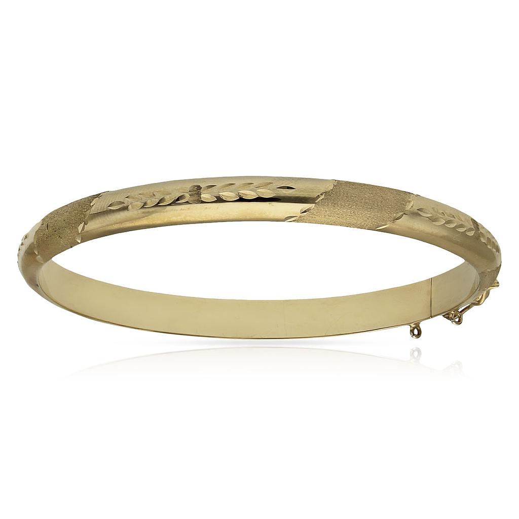 Caña oro 18 kt tallada - 6mm