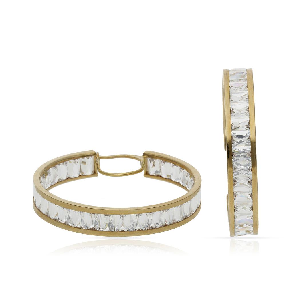 Aros oro 18 kt circonitas - 30mm
