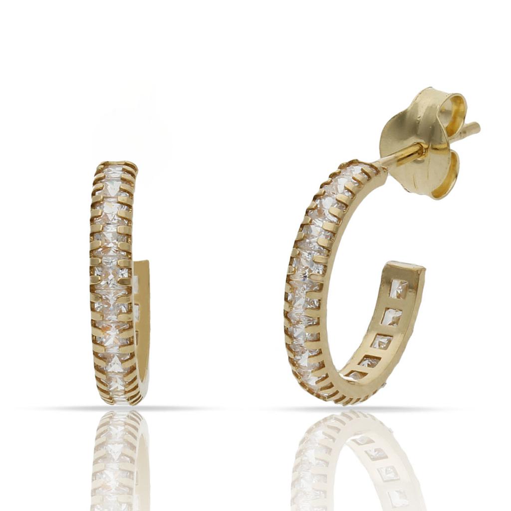AROS ORO 18 KT + CIRCONITAS - 9 MM