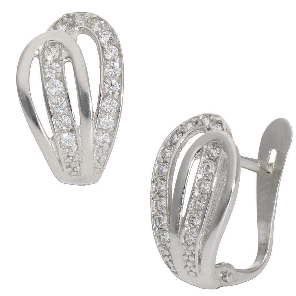 Pendientes oro blanco 18 kt circonitas