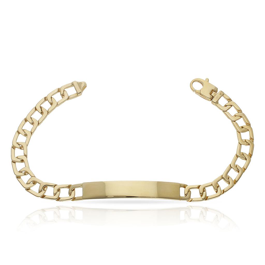 Pulsera oro 18 kt maciza placa