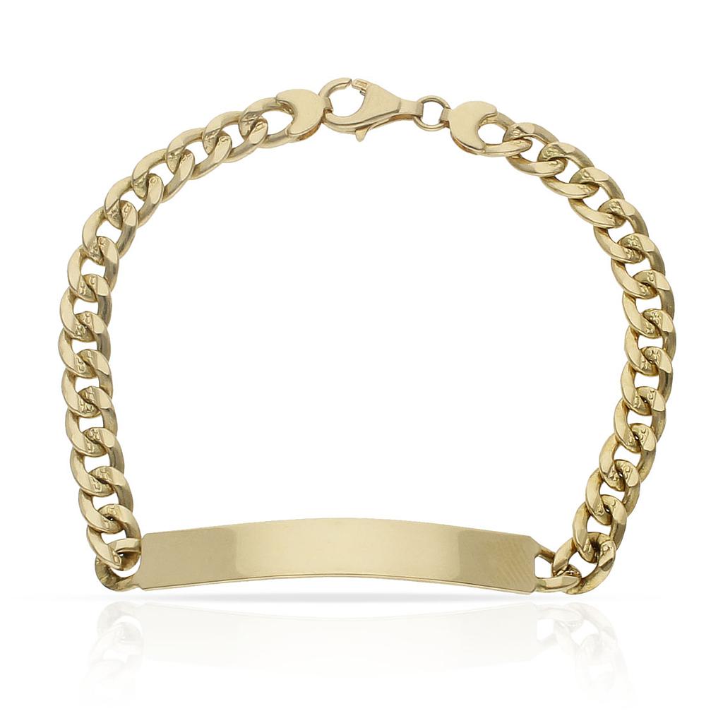 Pulsera oro 18 kt barbada fundida placa 