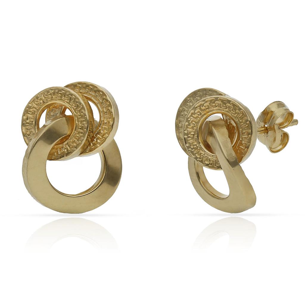 Pendientes oro 18 kt tallados