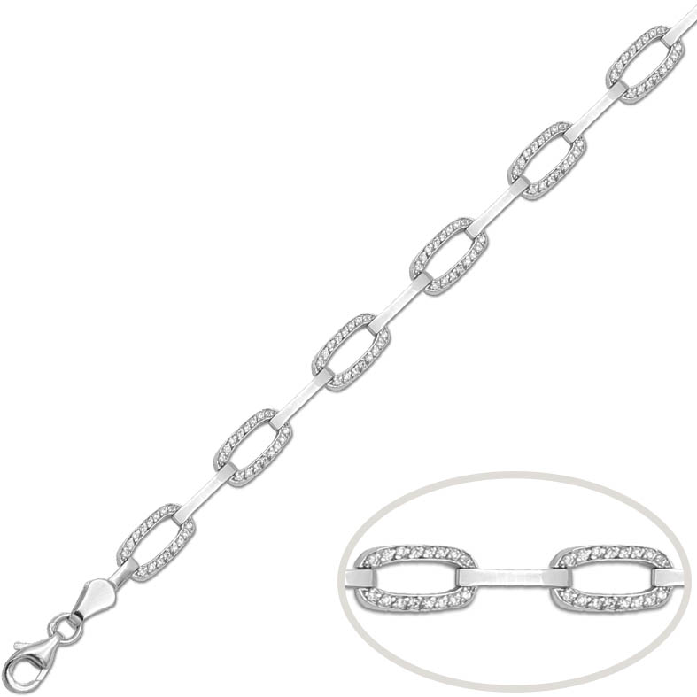 Pulsera oro blanco 18 kt circonitas