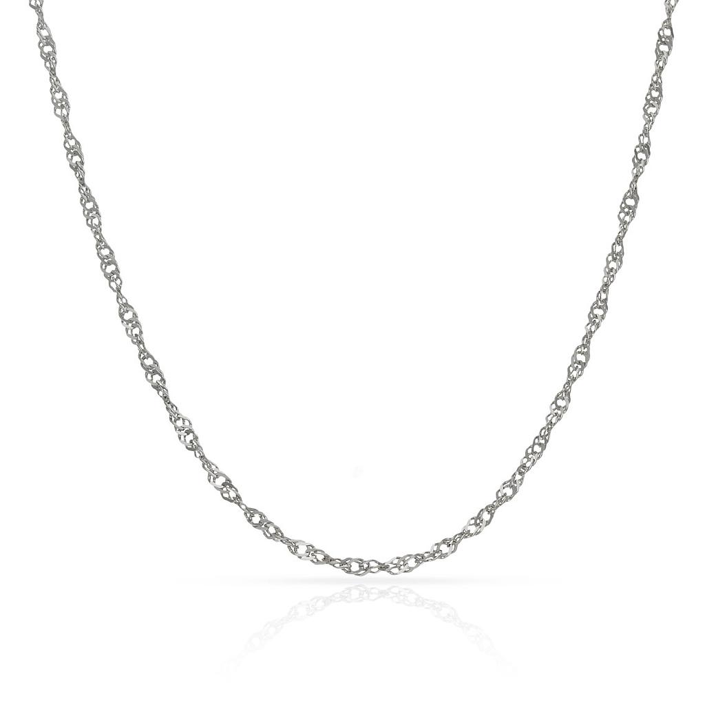 CADENA ORO BLANCO 18KL SINGAPUR - 2MM