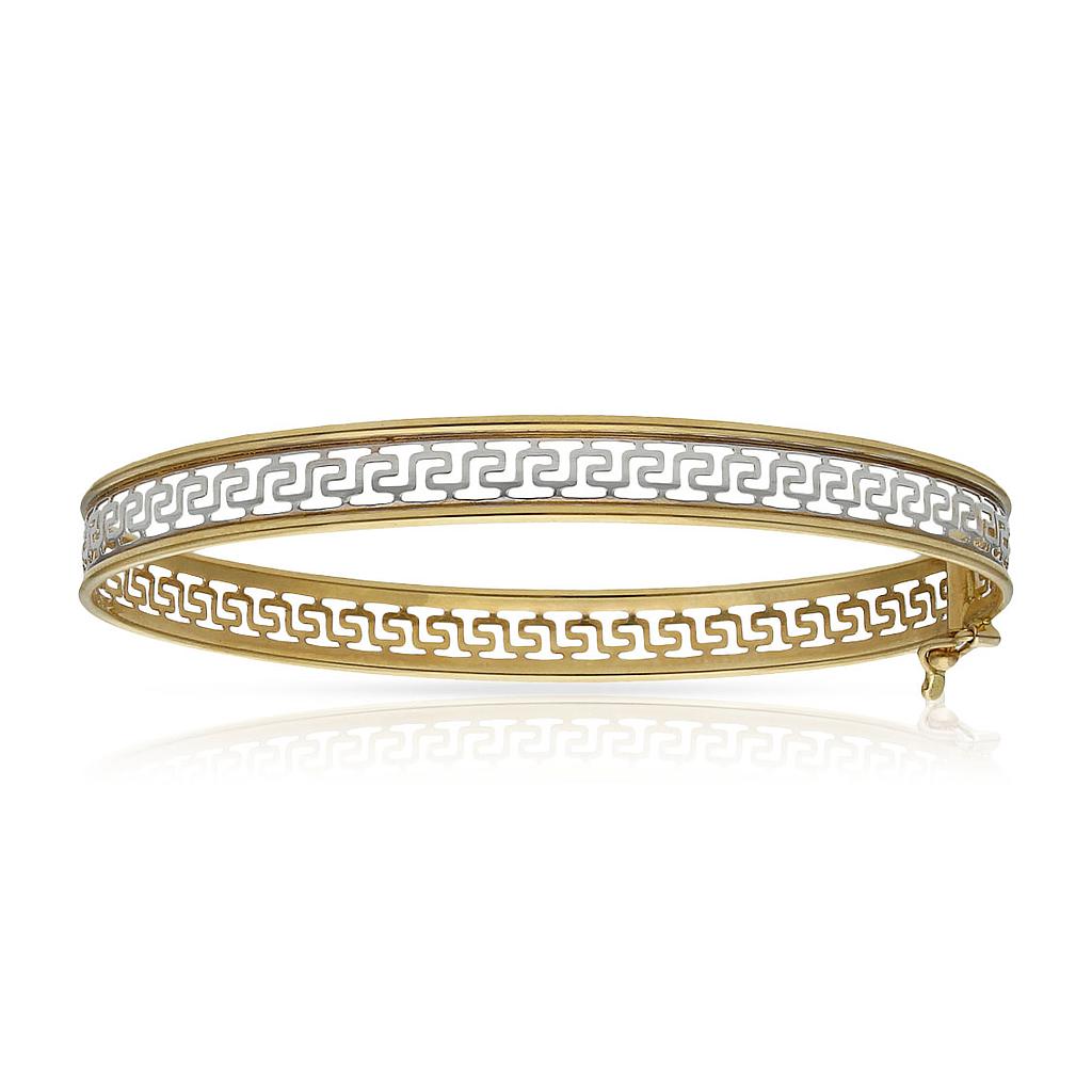 Brazalete oro 18 kt bicolor greca