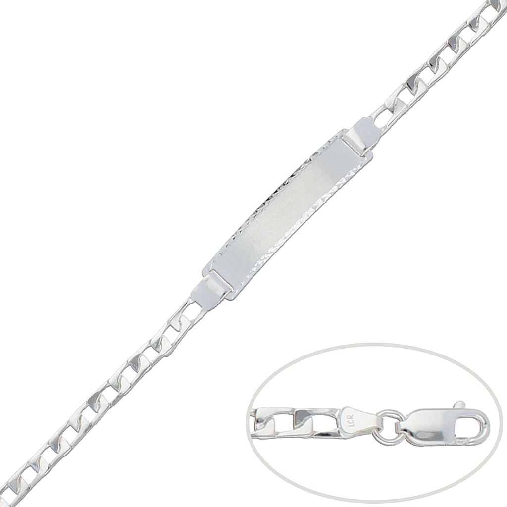 PULSERA CON PLACA PLATA 925MM - 4MM