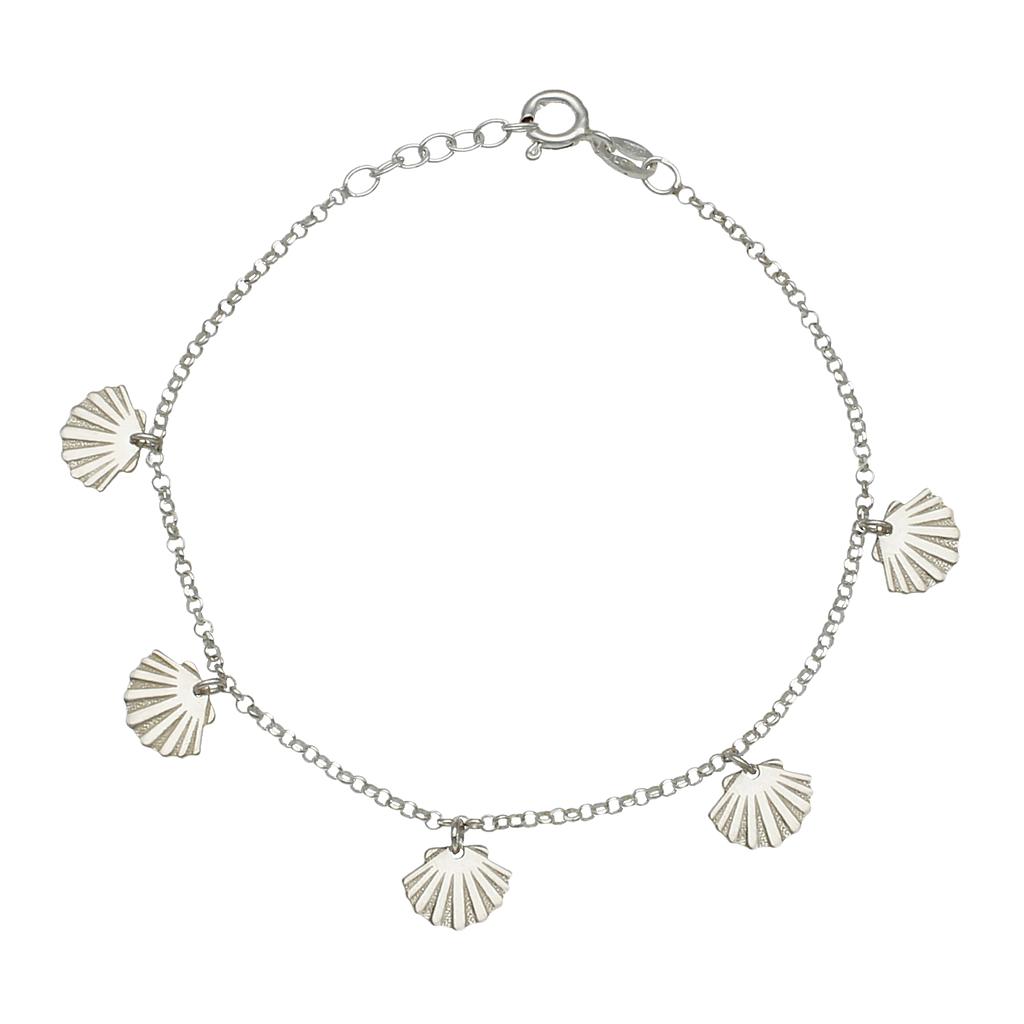 PULSERA PLATA 925MM MINI CHARMS CONCHAS