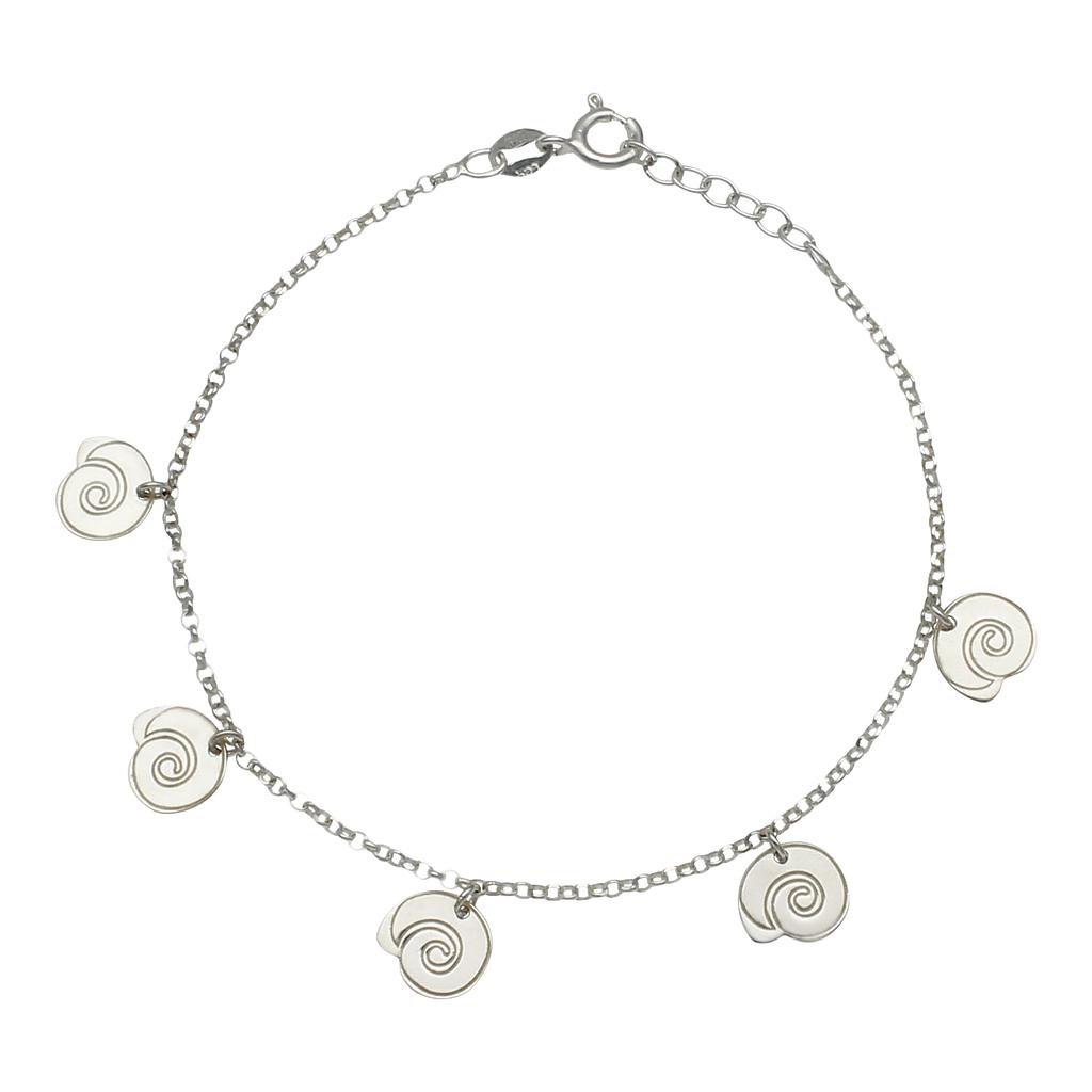 PULSERA PLATA 925MM MINI CHARMS CARACOLAS
