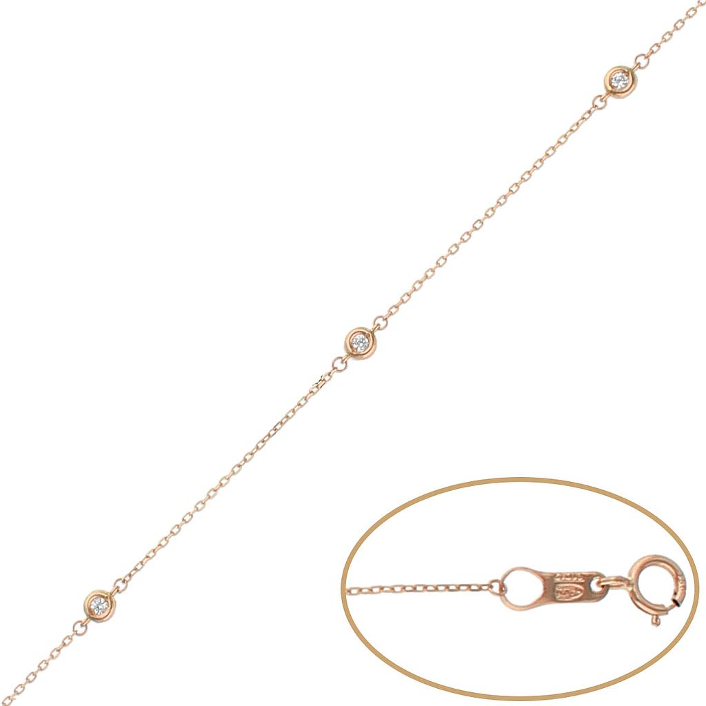Pulsera oro 18 kt chatones  -  3.50mm
