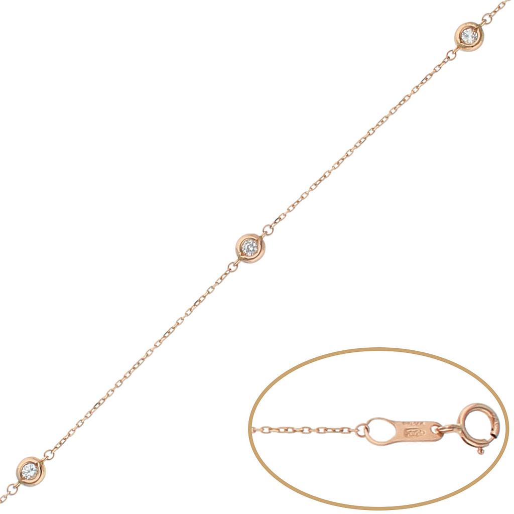 Pulsera oro 18 kt chatones - 4mm