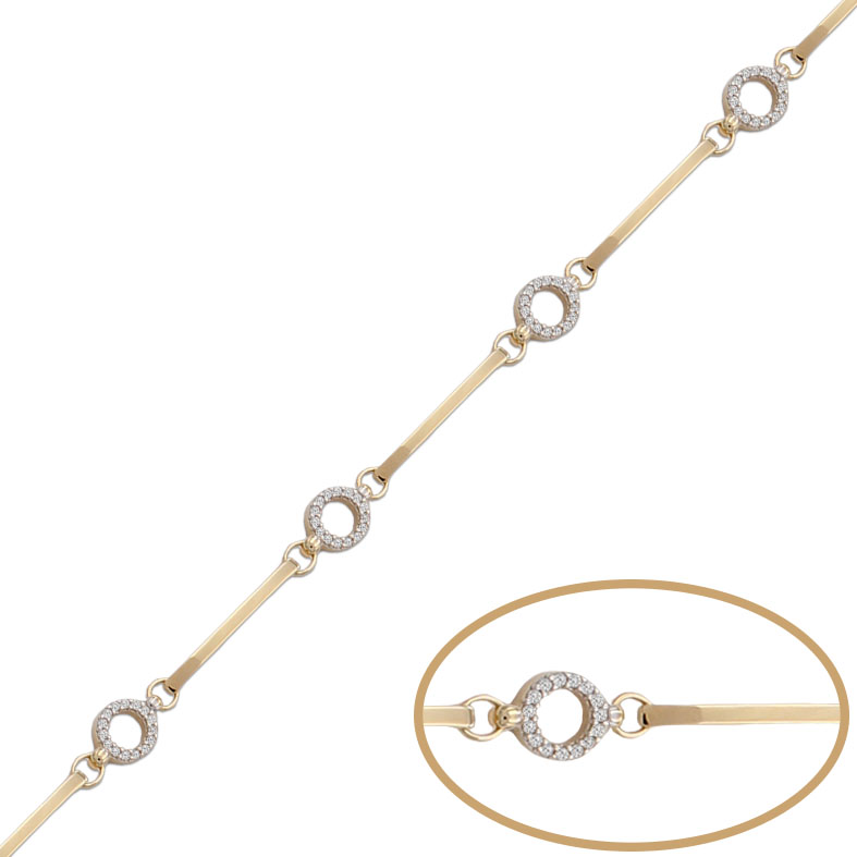 Pulsera oro 18 kt circulos circonitas