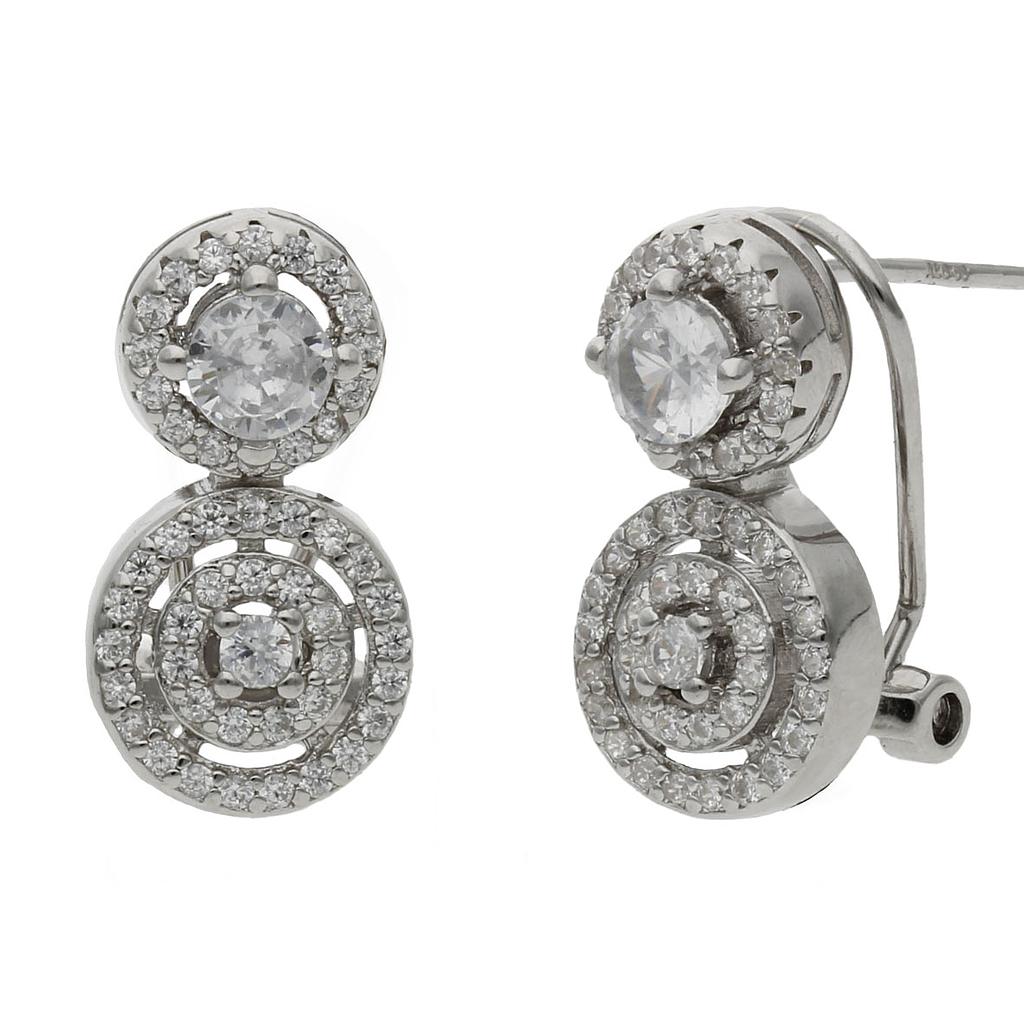 PENDIENTES PLATA 925MM CIRCONITAS - 9x17MM
