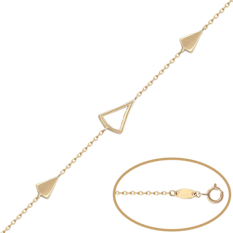 Pulsera oro 18 kt - 3 triangulos
