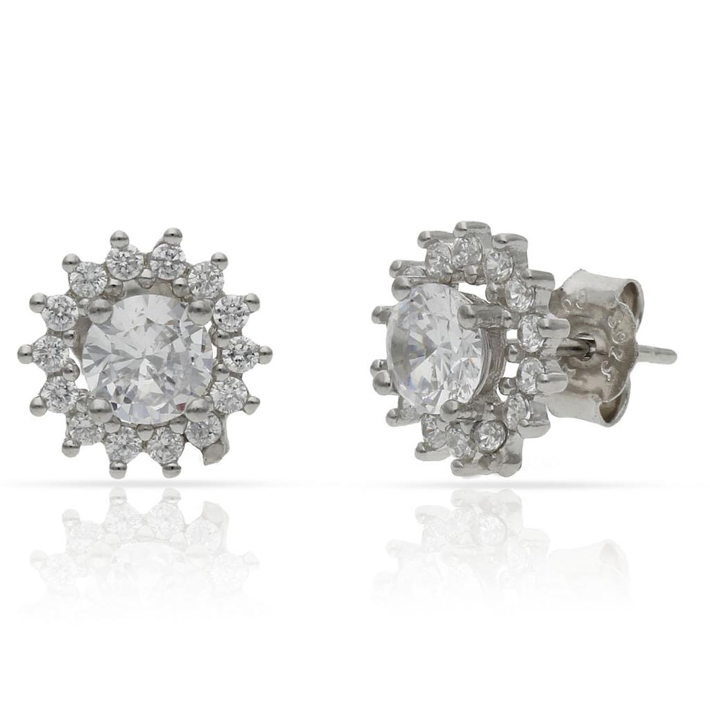 PENDIENTES PLATA 925MM CIRCONITAS - 10MM