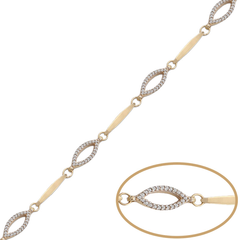 Pulsera oro 18 kt oval circonitas