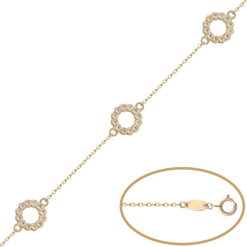 Pulsera oro 18 kt circulo circonitas