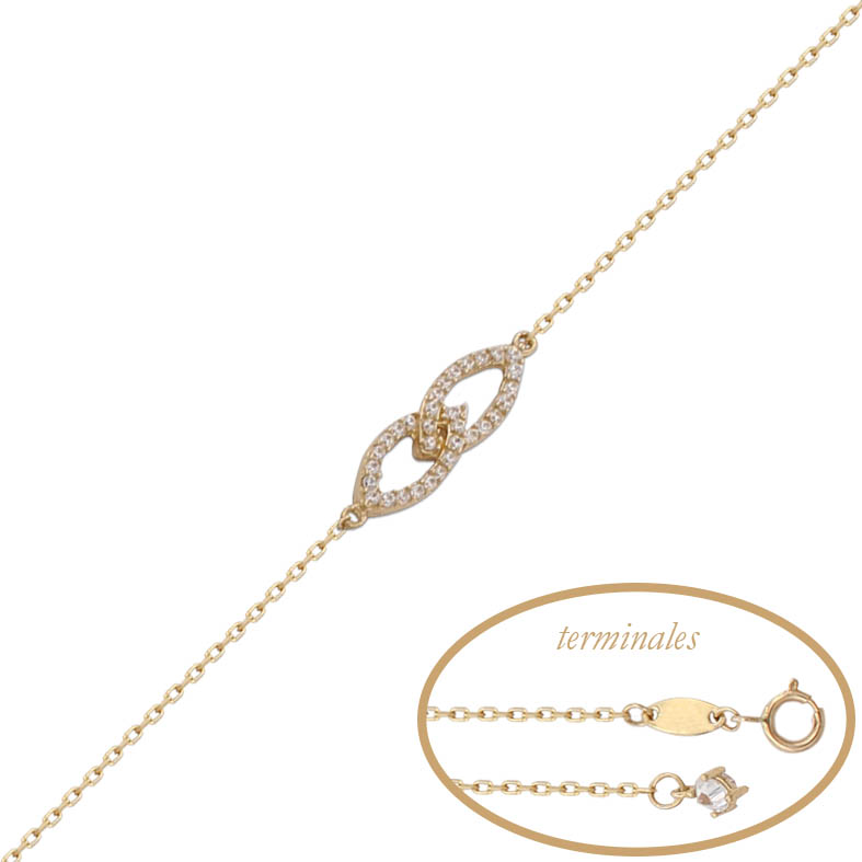 Pulsera oro 18 kt circonitas