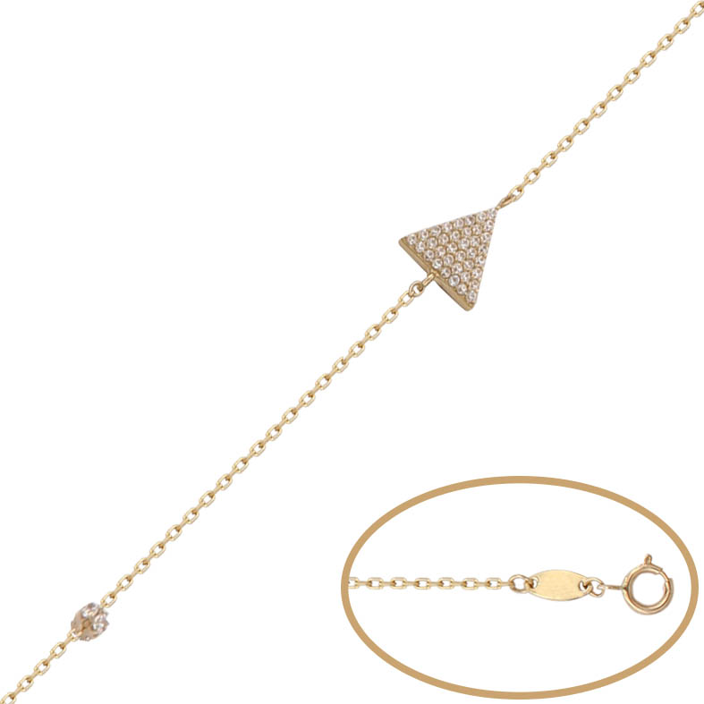Pulsera triangulo oro 18 kt circonitas