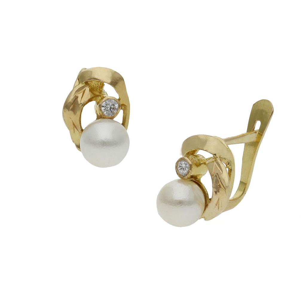 Pendientes oro 18 kt perlas shell - 7x11mm