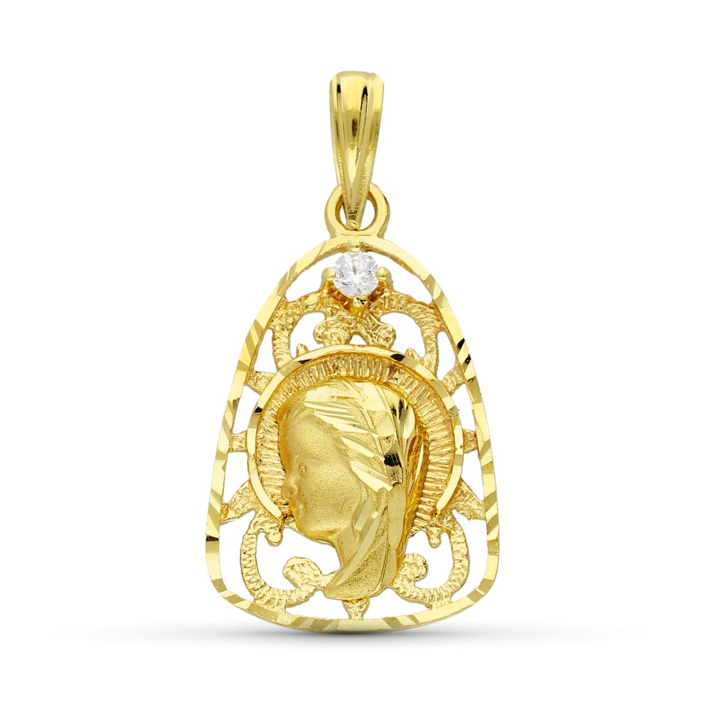 18K MEDALLA ORO AMARILLO VIRGEN NIÑA 21X13 MM