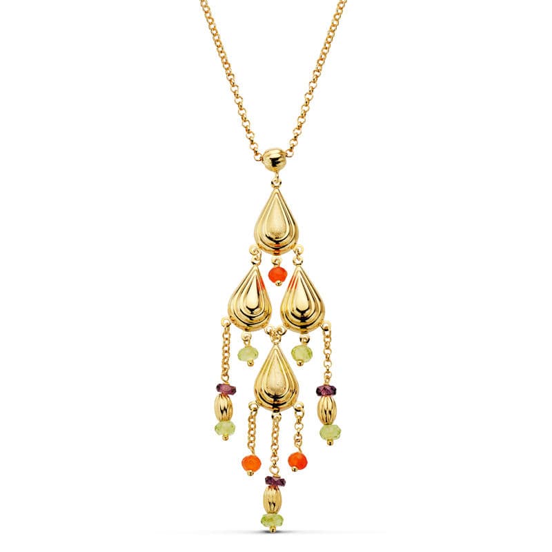 18K GARGANTILLA PIEDRAS 42CM