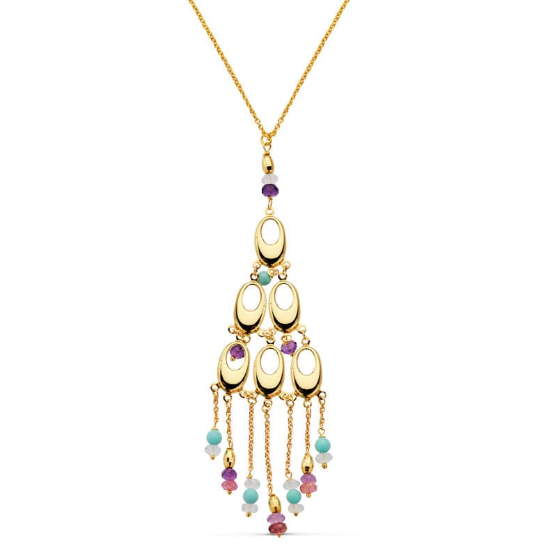 18K GARGANTILLA PIEDRAS 42 CM