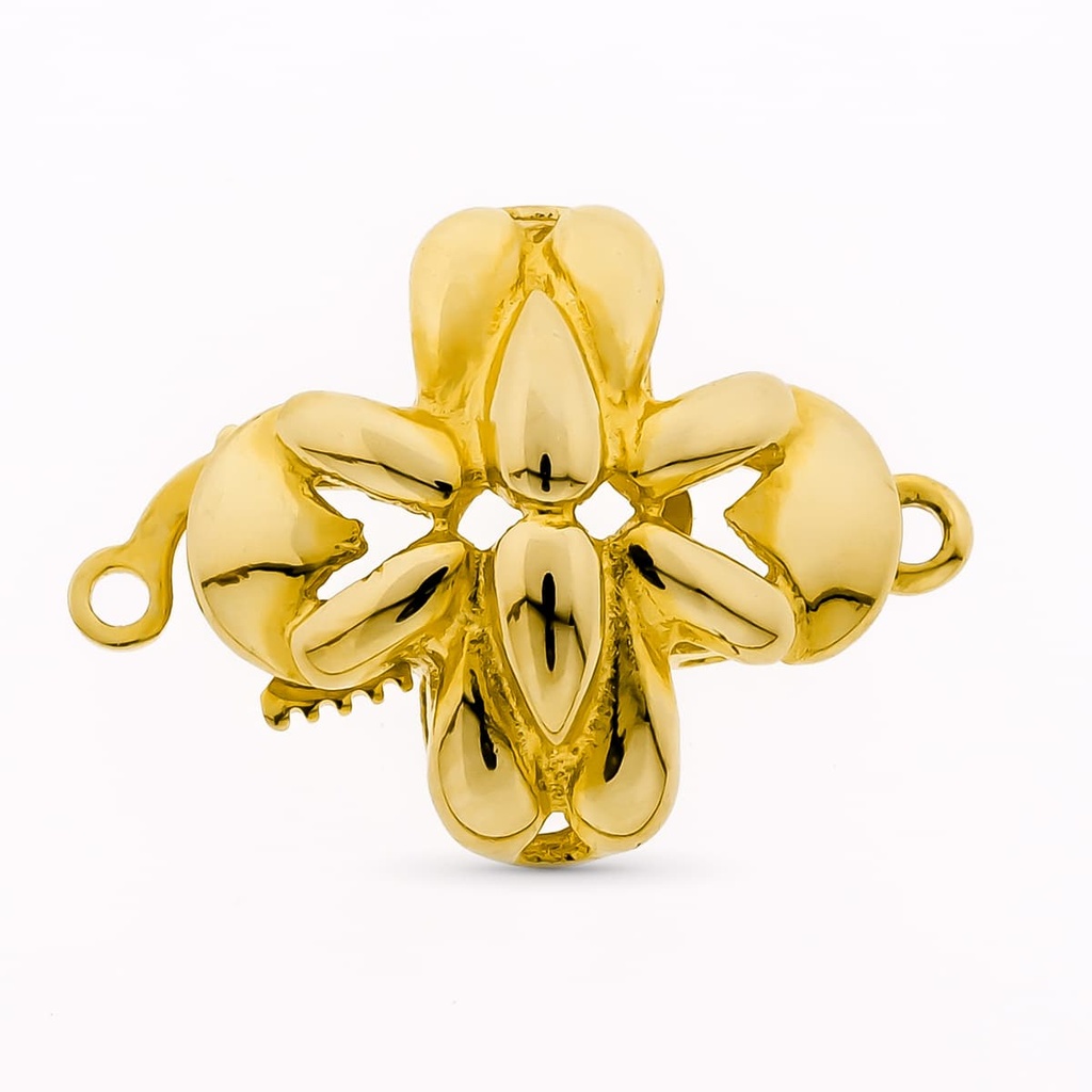 18K FORNITURA BROCHE COLLAR 1 VUELTA 10 RAMAS ORO LISO