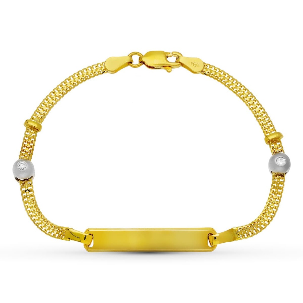 18K ESCLAVA ORO BICOLOR MOTIVO CIRCONITAS