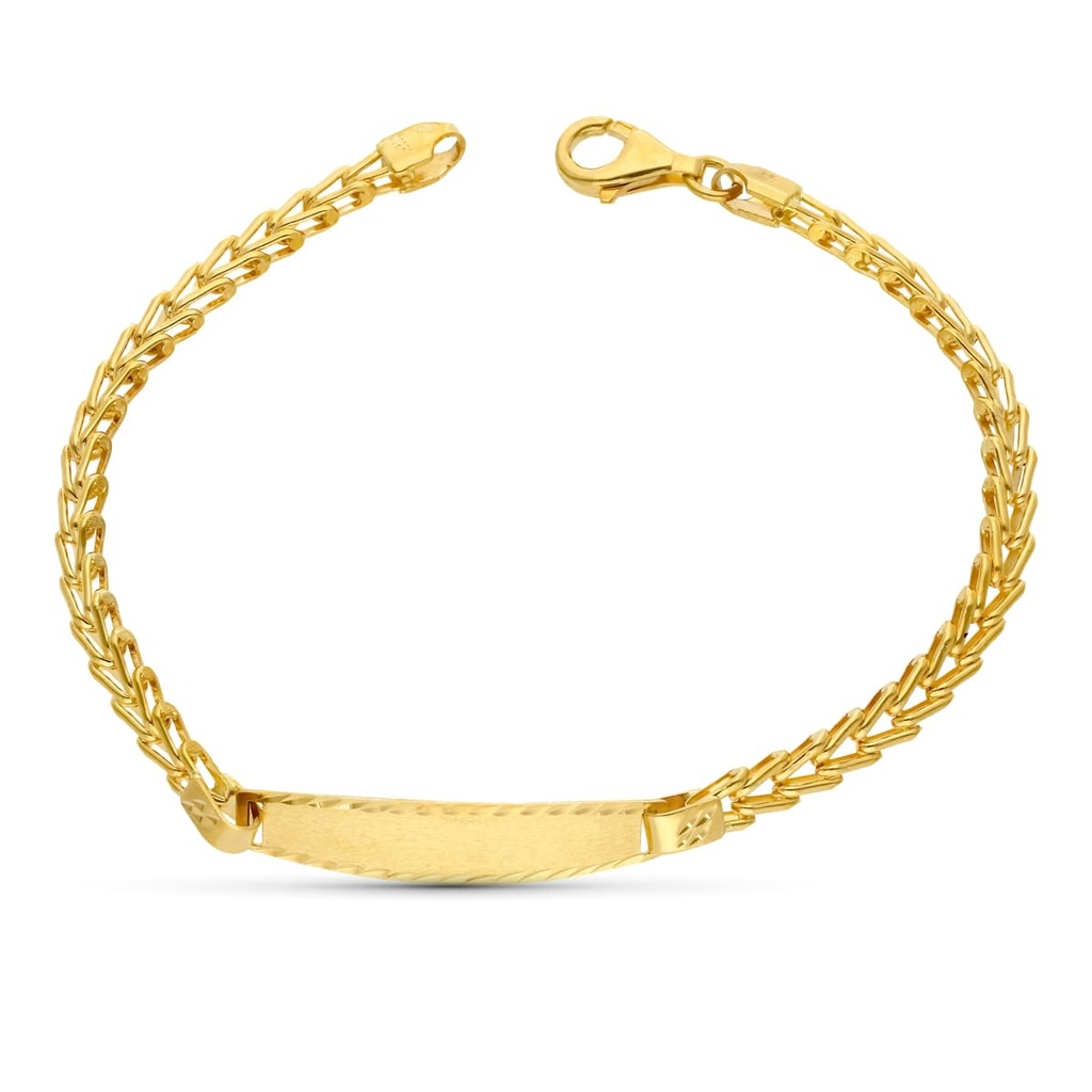 18K ESCLAVA ORO AMARILLO ESPIGA 18 CM