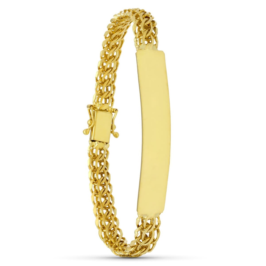 18K ESCLAVA ORO AMARILLO CARAQUEÑA 19 CM 7 MM