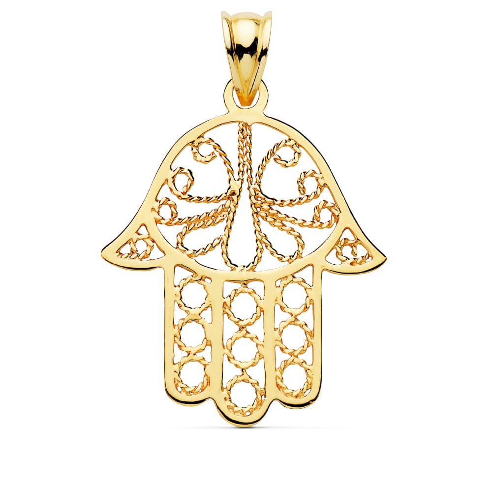 18K COLGANTE MANO DE FATIMA 29X23 MM