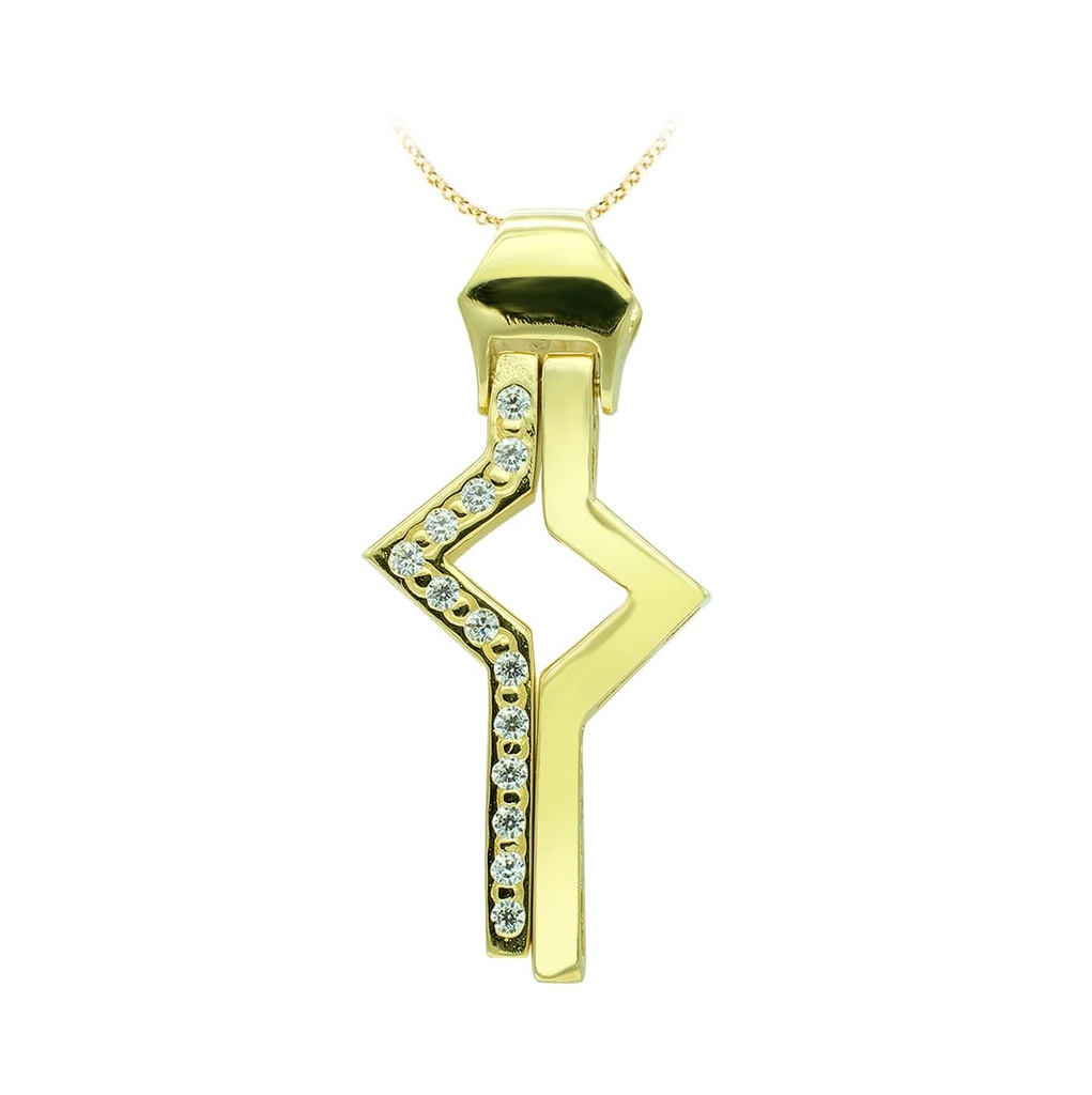 18K CRUZ ORO AMARILLO CIRCONITAS 31X14 MM