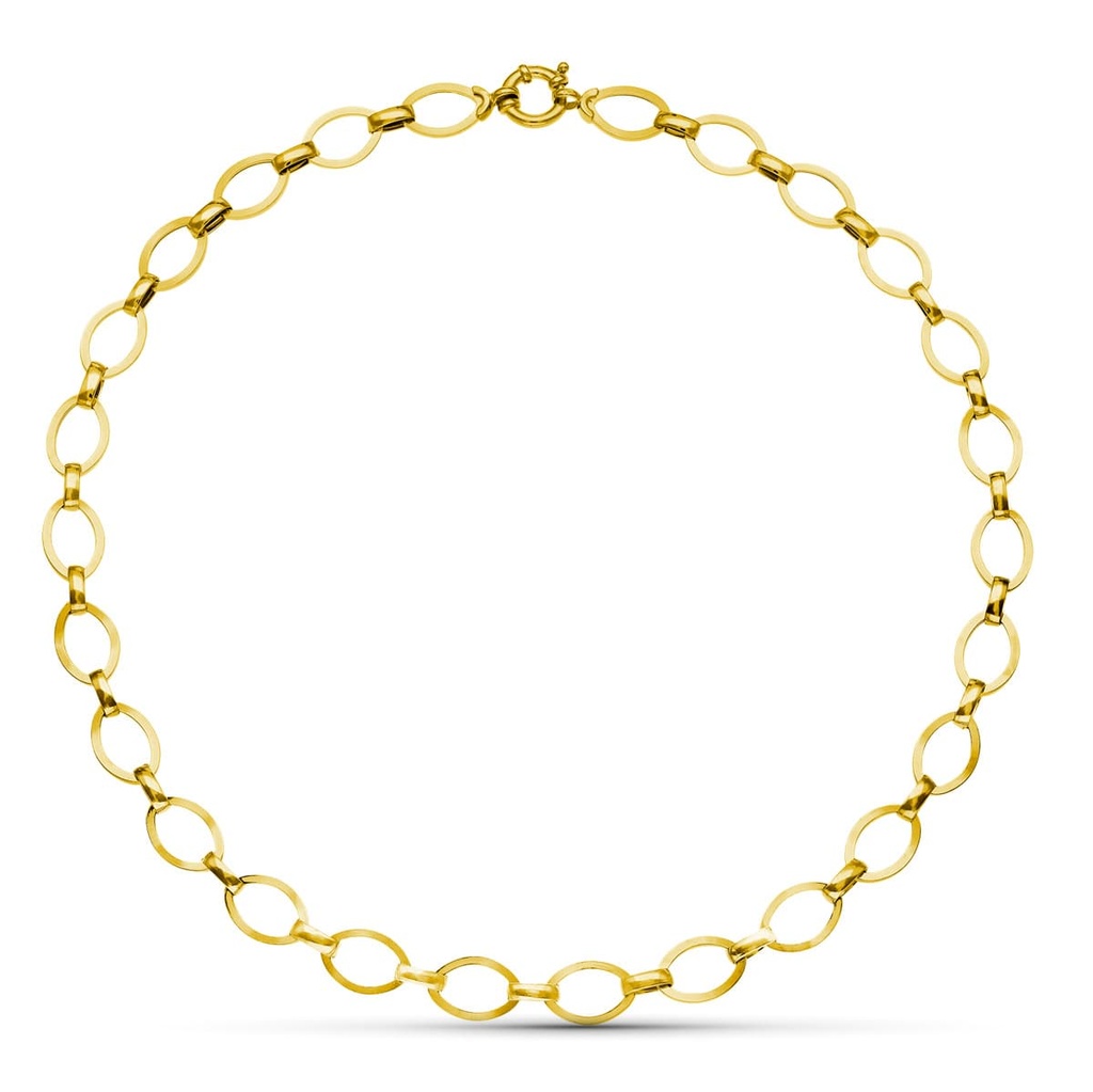18K GARGANTILLA ORO BICOLOR ESLABONES 8 MM 42 CM