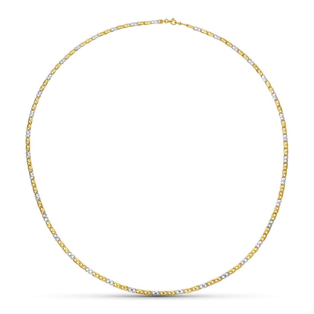 18K CADENA ORO BICOLOR MACIZA ESLABONES