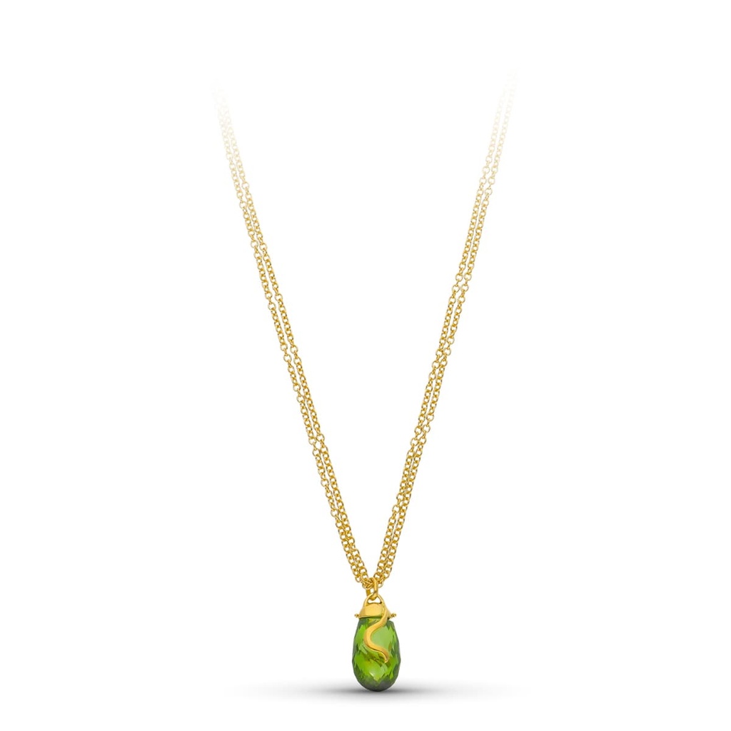 18K GARGANTLLA ORO AMARILLO PIEDRA VERDE