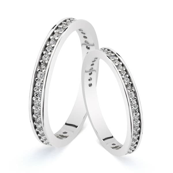 18K ALIANZA ORO BLANCO CIRCONITAS 3 MM