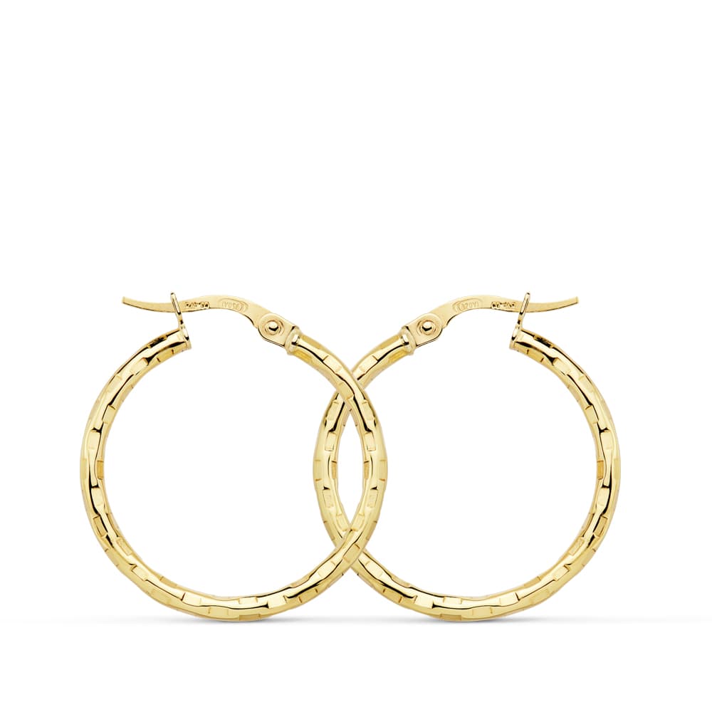 18K AROS HUECOS DIBUJO 24X2 MM