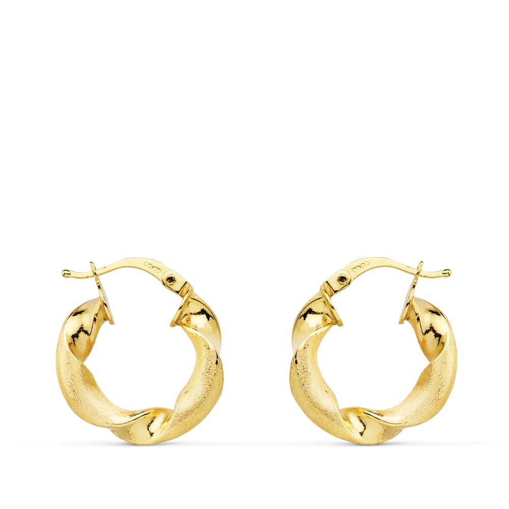 18K AROS MATE Y BRILLO HUECOS 18 MM