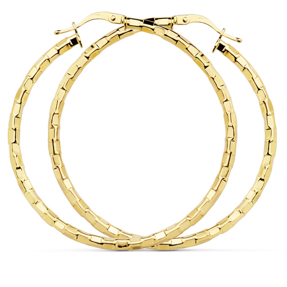 18K AROS HUECOS CUADRADOS 44 MM