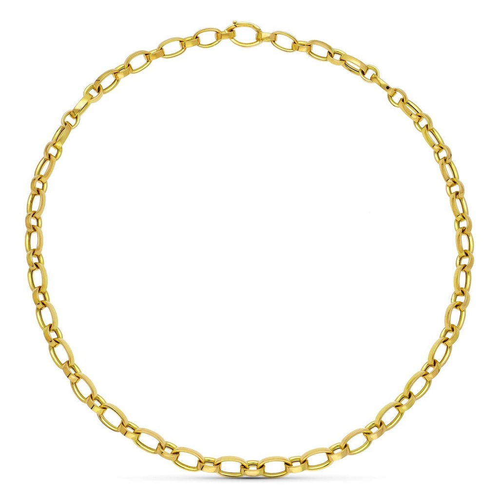 18K GARGANTILA ORO AMARILLO ESLABONES OVALES 45CM