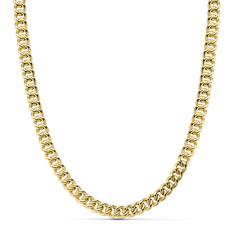 18K CADENA BARBADA HUECA 60CM ANCHO 6 MM