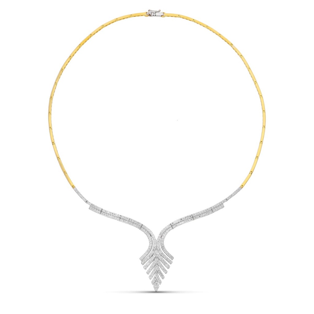 18K GARGANTILLA ORO BICOLOR Y CIRCONITAS