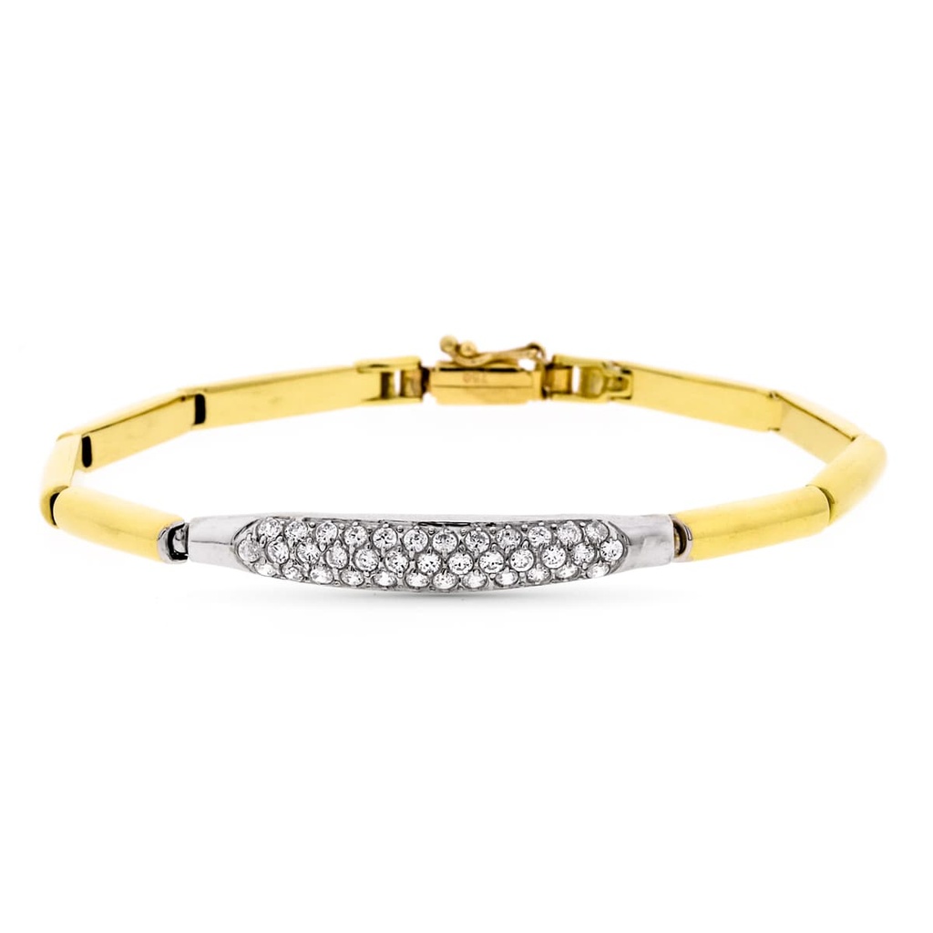 18K PULSERA ORO BICOLOR CIRCONITAS