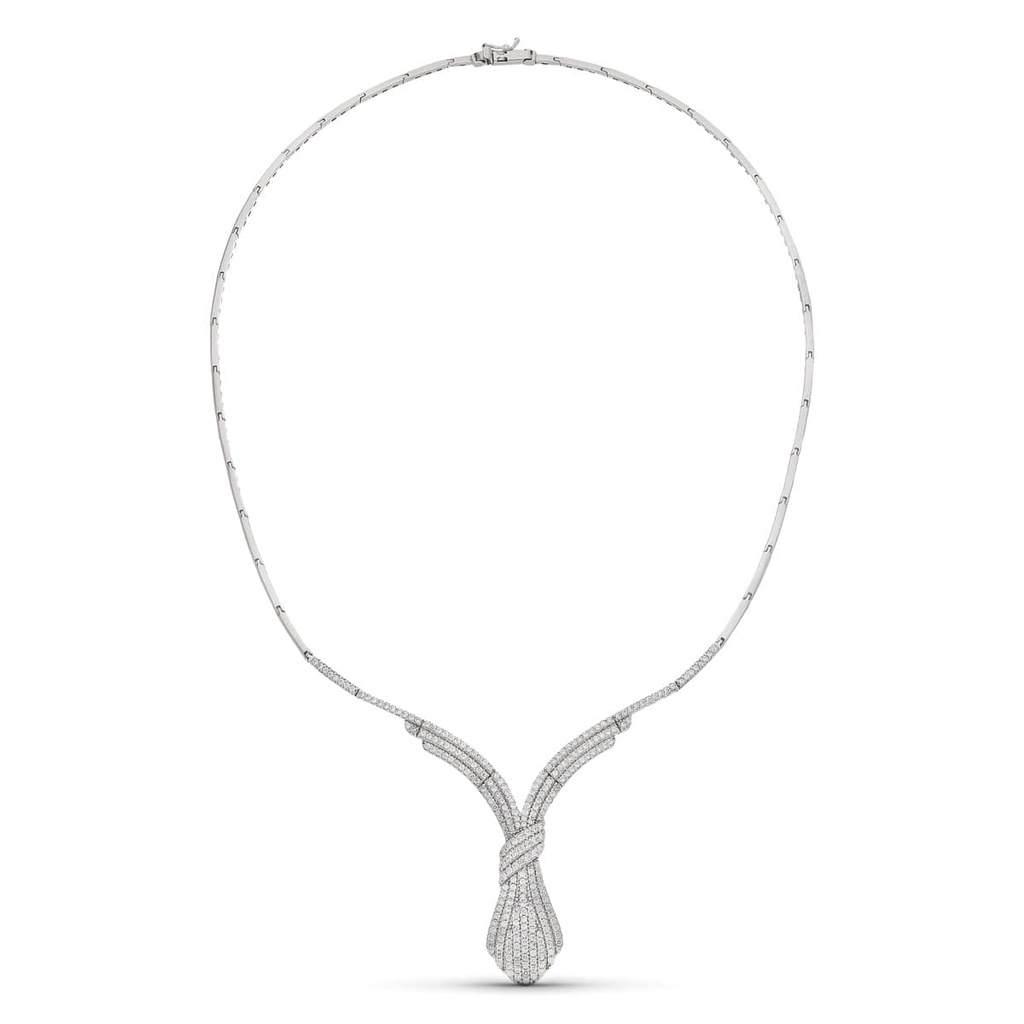 18K GARGANTILLA ORO BLANCO MOTIVO CIRCONITAS ORO BLANCO