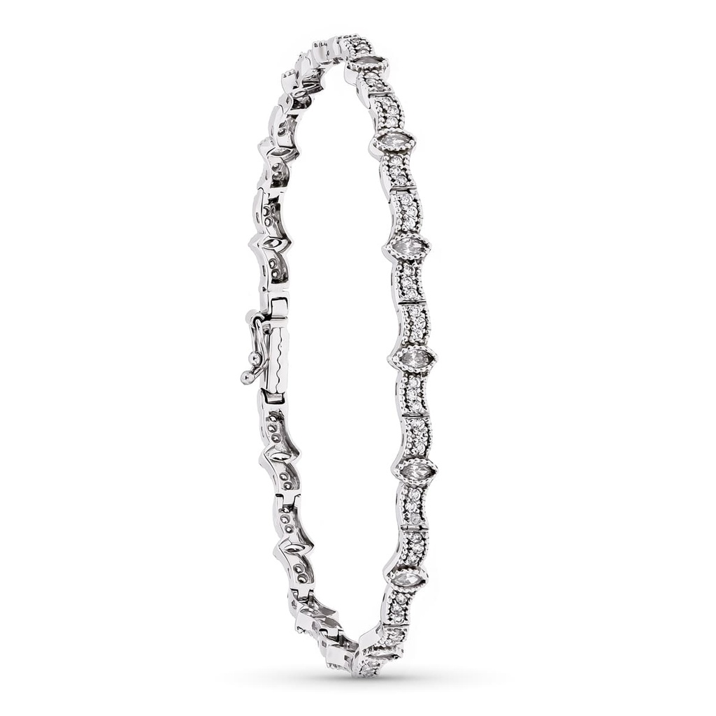 18K PULSERA ORO BLANCO Y CIRCONITAS
