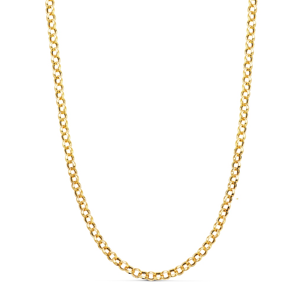 18K CADENA ORO AMARILLO ROLO HUECO ANCHO: 3 MM. LARGO: 50CM CIERRE REASA