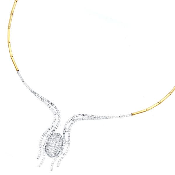 18K GARGANTILLA ORO BICOLOR CENTRO CIRCONITAS 45 CM