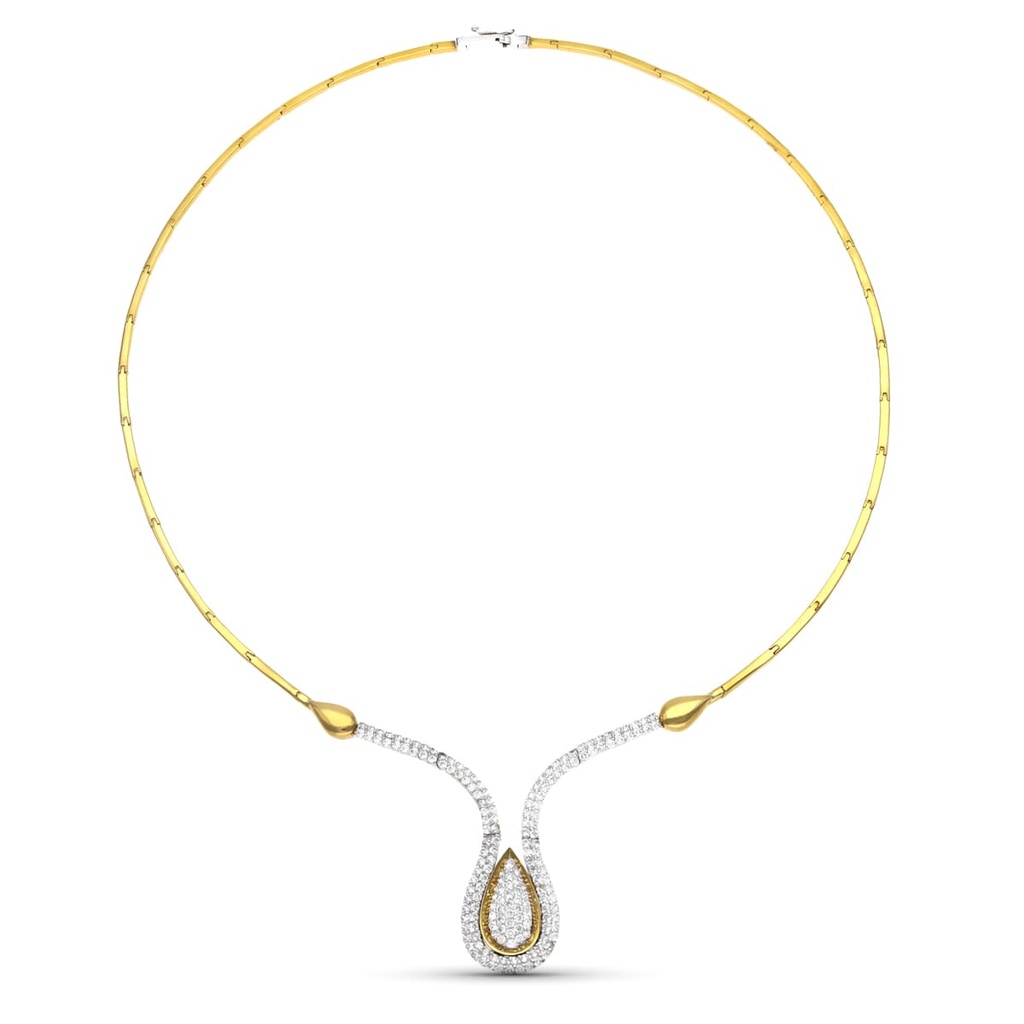 18K GARGANTILLA ORO BICOLOR CIRCONITAS MOTIVO