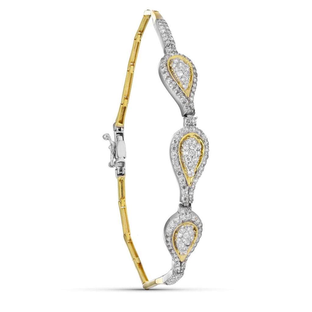 18K PULSERA ORO BICOLOR CIRCONITAS MOTIVOS